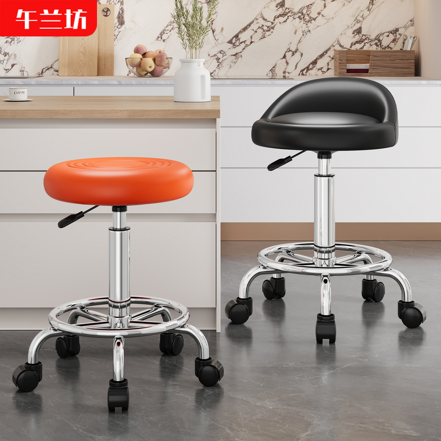 Sillas de bar al por mayor sillas giratorias caseras giratorias elevadoras taburetes simples taburetes altos respaldos sillas de bar salón de belleza taburetes redondos image 1