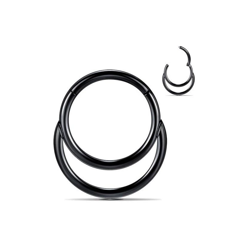 Nose Piercing Hoop, stainless steel with zirconia accents, 1.2×6–12 mm sizes