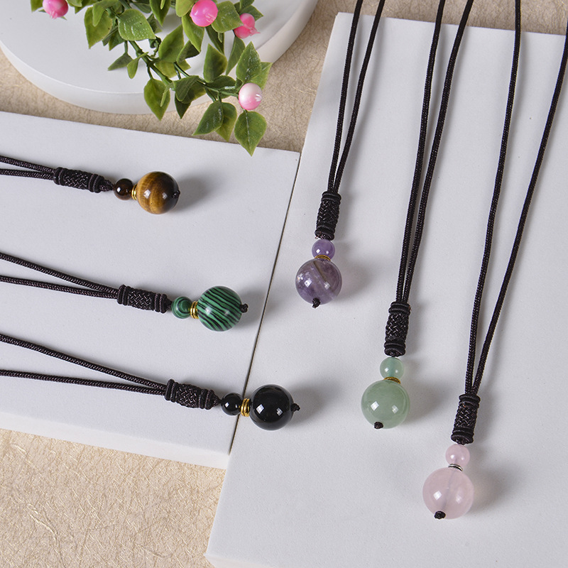 1 Piece Quantity Ethnic Style Geometric Malachite Tiger Eye Obsidian Necklace 1 Piece