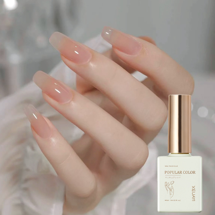 Solid color new white nail polish gel naked through nail shop special high nail polish lasting firm factory wholesale