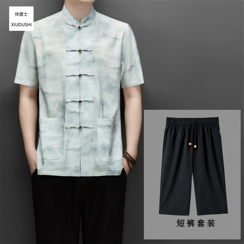 Linen Summer Chinese Style Tang Suit