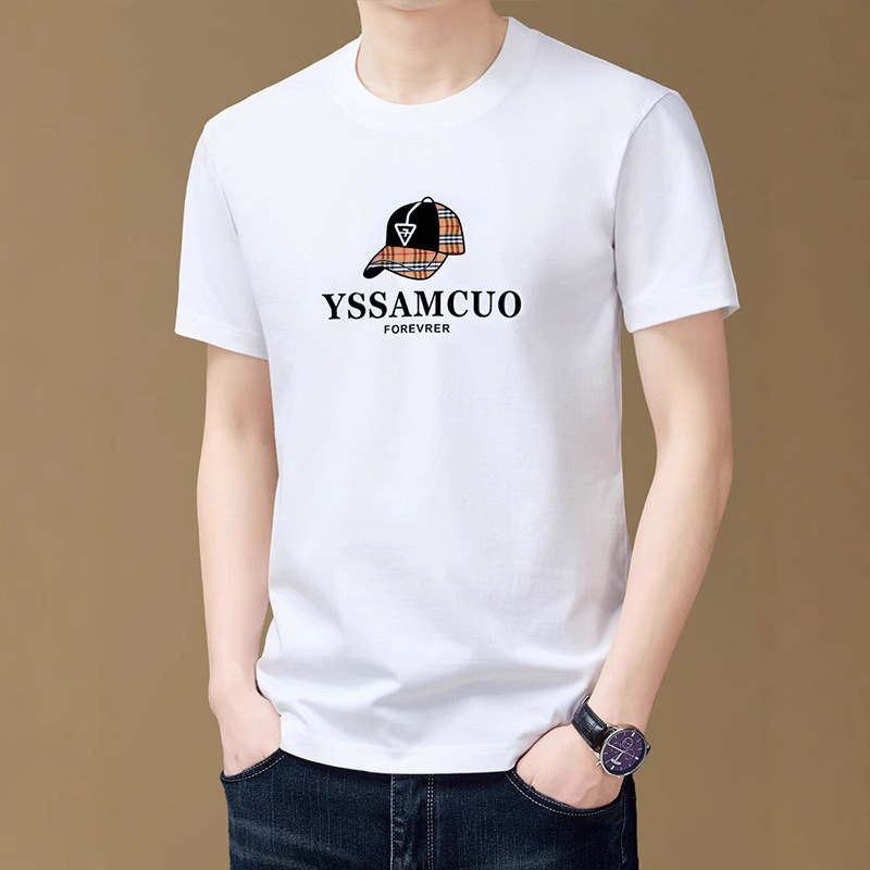 Young and Middle-aged Men's Refreshing Cotton T-shirt Top All-match Summer Xinjiang Cotton Short-sleeved Fashionable Casual high quality T-shirt