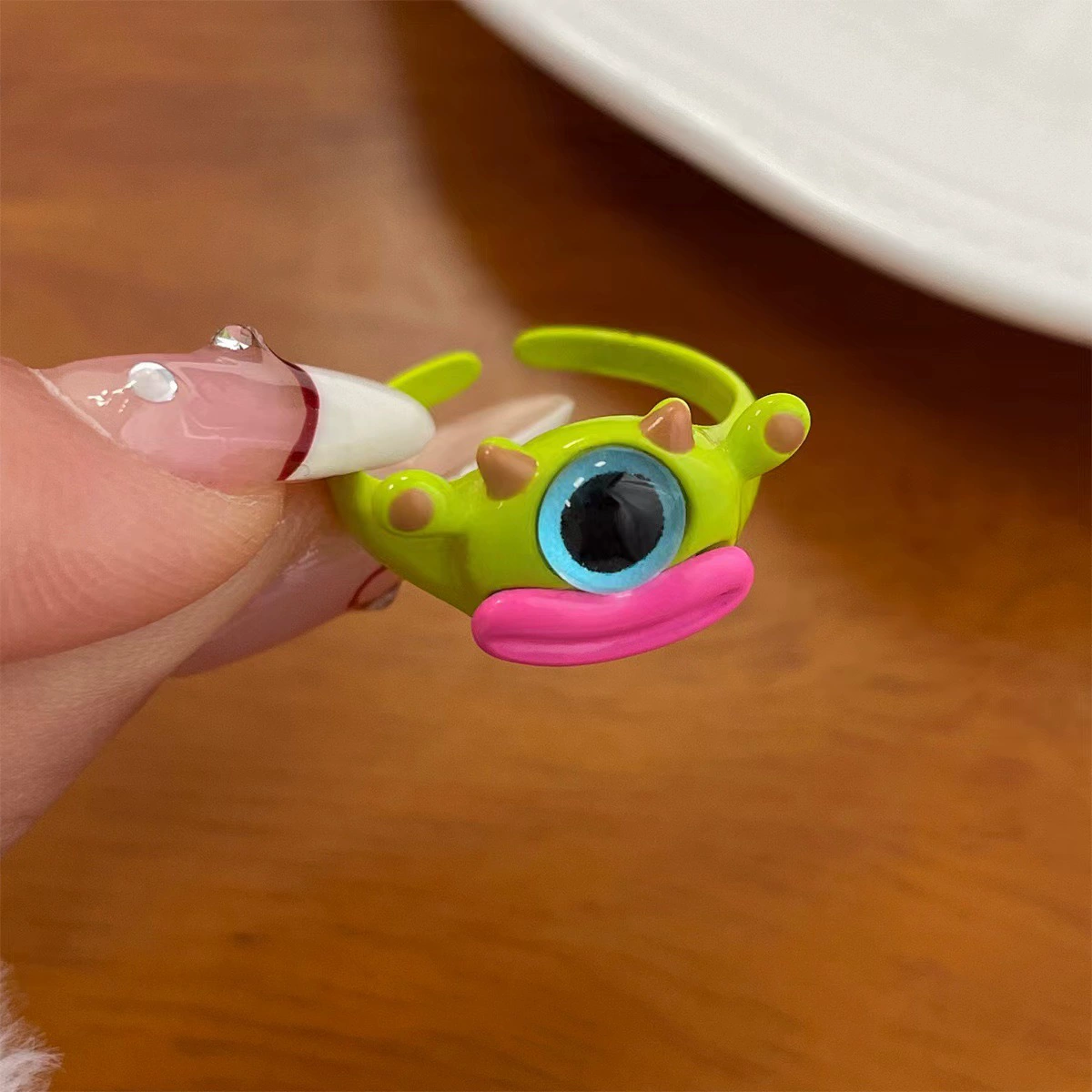 Cute cartoon one size ring, funny monster for elementary school students for beloved