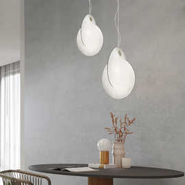 意大利日式现代简约客厅餐厅吧台楼梯间样板房创意蚕丝布装饰吊灯