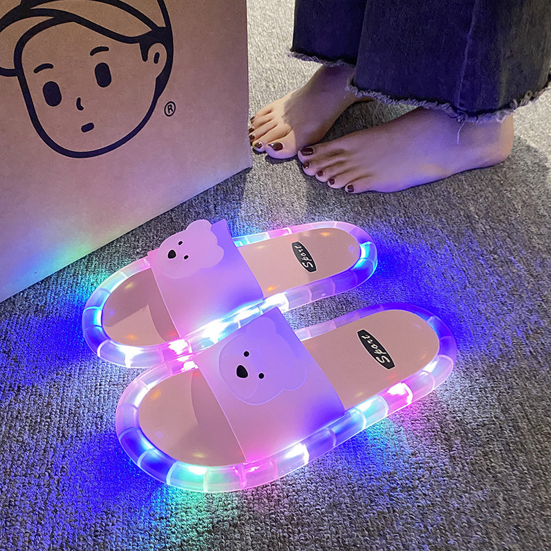 Trendy New Luminous Slippers for Women, Thick and Durable, with Led Lights, Suitable for Home and Outdoor Wear, Fashionable, Versatile, Cute, and Eye-Catching in the Dark Trendy New Luminous Slippers for Women, Thick and Durable, with Led Lights, Suitable for Home and Outdoor Wear, Fashionable, Versatile, Cute, and Eye-Catching in the Dark
