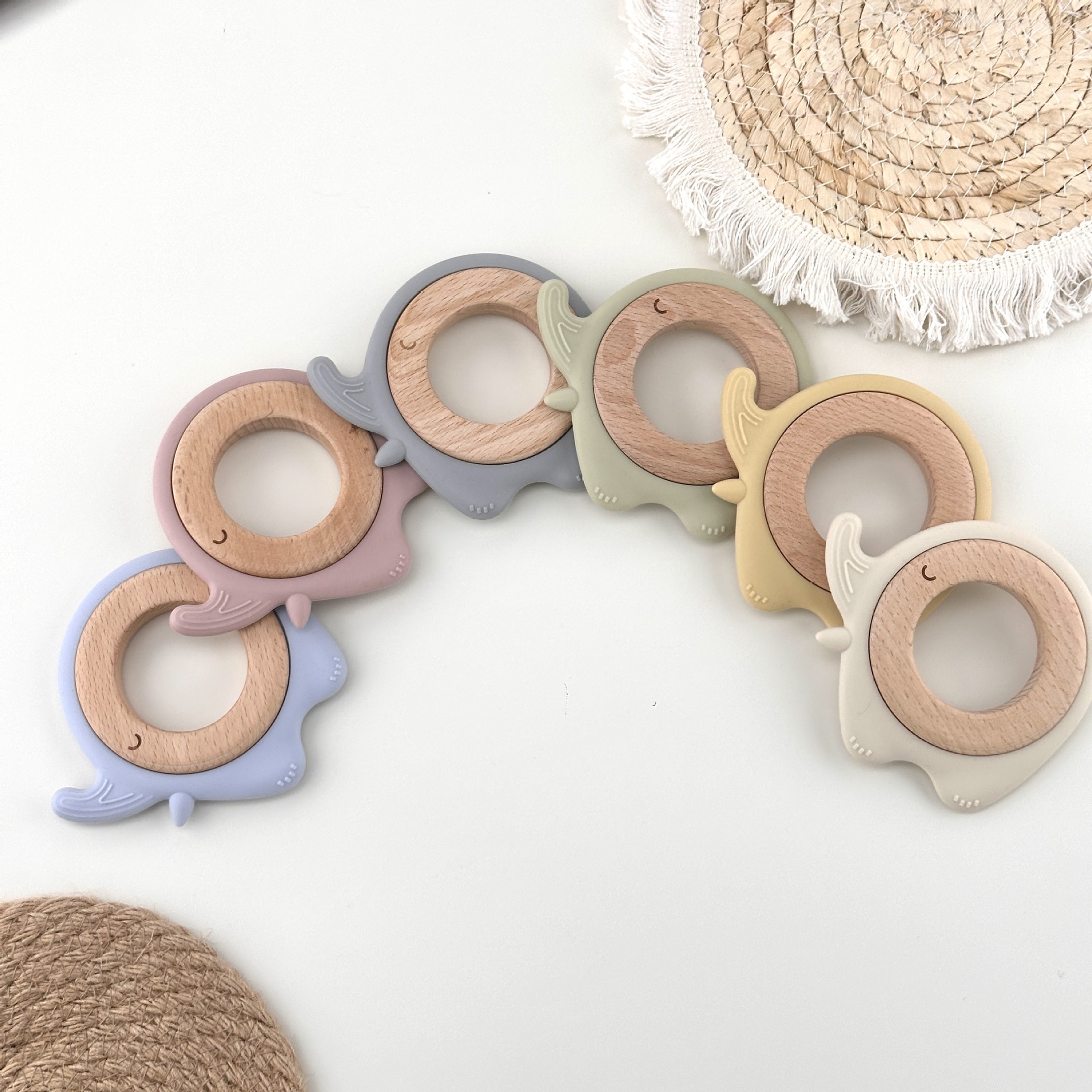 Silicone teether for baby, toy, elephant, teething