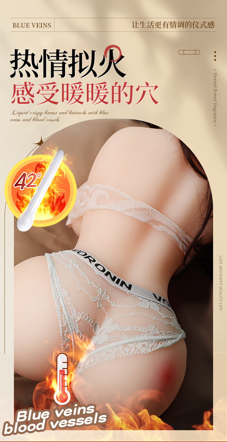 Jiuai TPE Half-Body Masturbator with Insertable Breasts, Manual Control, Flesh Tone — detail image 9