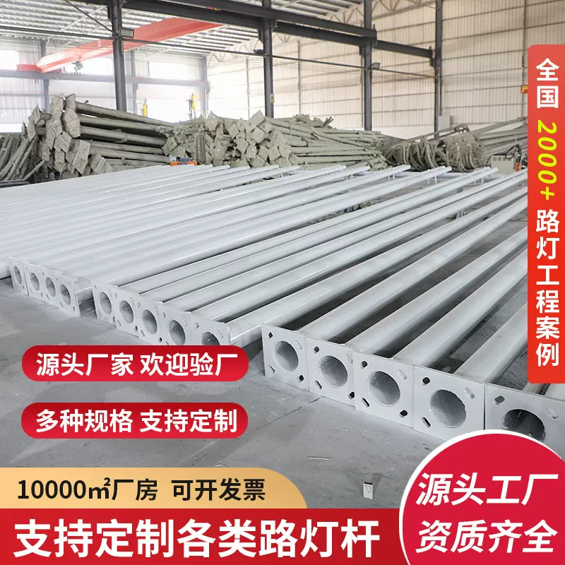 厂家批发户外太阳能道路照明路灯直杆  5米6米市电监控电线杆路灯