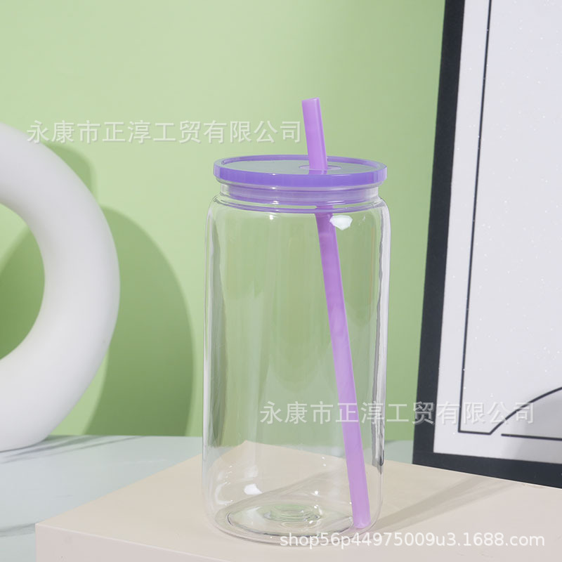 Vaso Mason de Plástico 16oz de Plástico PC, Ecológico, Monocapa, para Oficina y Hogar