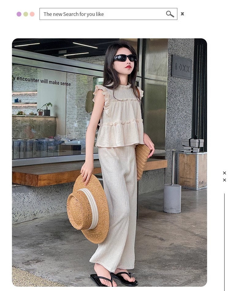 Completo bimba top senza maniche e pantaloni gamba larga_voghion.com