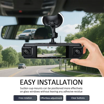 4-Lens 4-Recording Dash Cam with: Driving recorder
