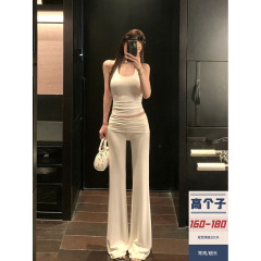 175高个子纯欲风白色休闲微喇裤女夏季加长版百搭垂感拖地云朵裤