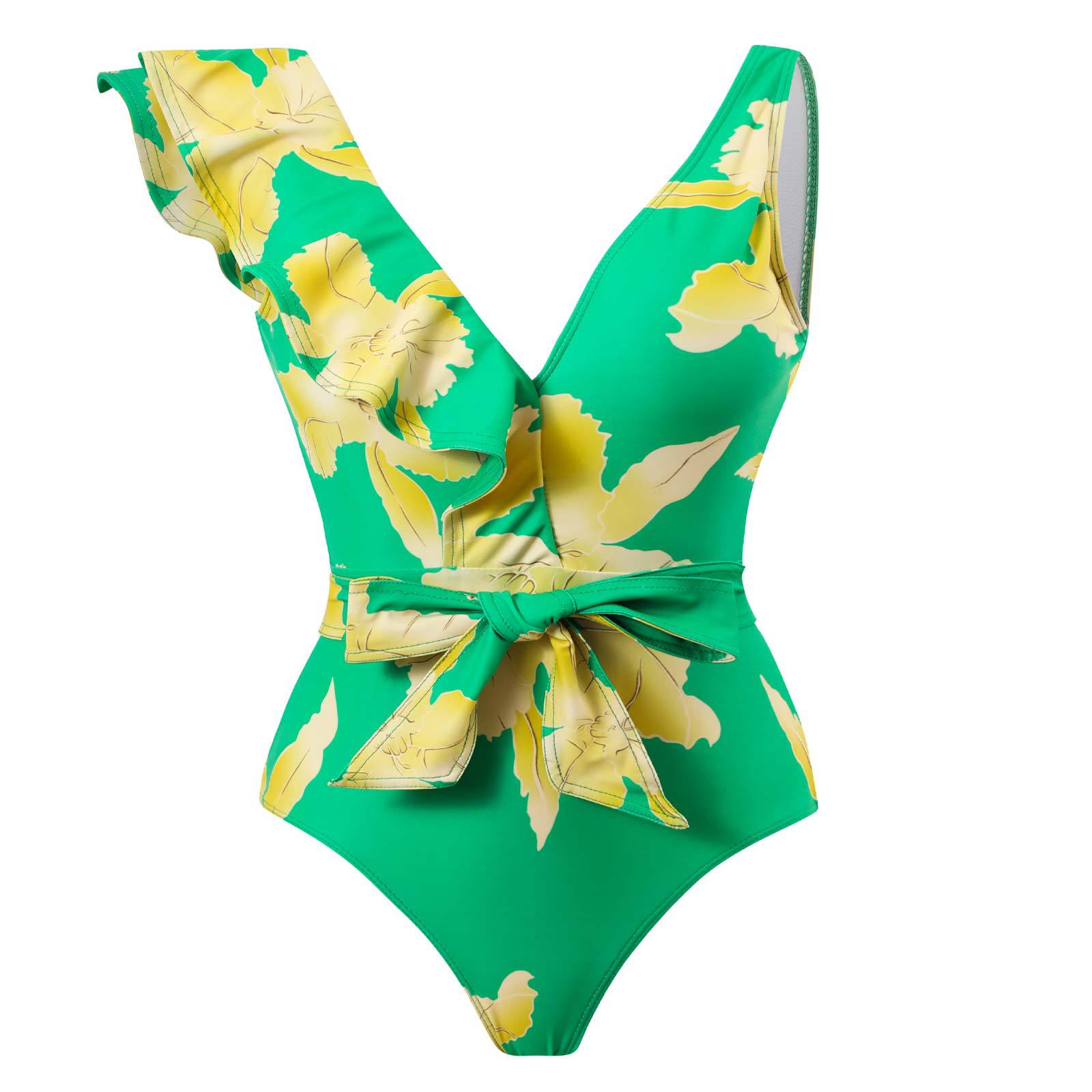 154g Weight Polyester Fabric Type One-pieces Tops Type Women's Fashion Ditsy Floral Backless One Piece