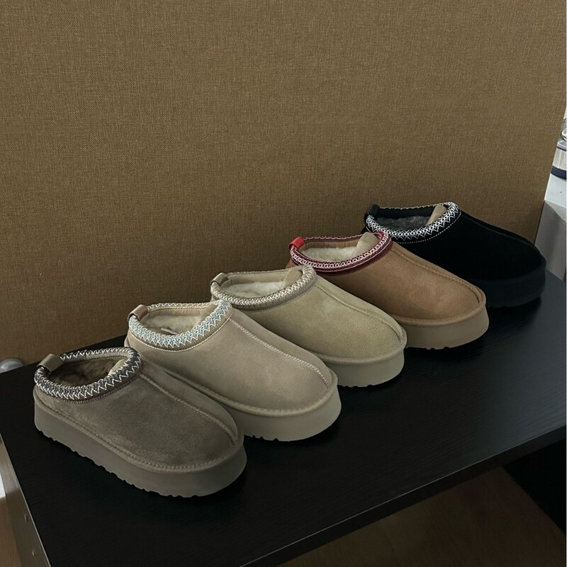 Angie Snow Boots 2025 New Women's Thick-Soled Ethnic Style Low-Cut Slip-On Slippers