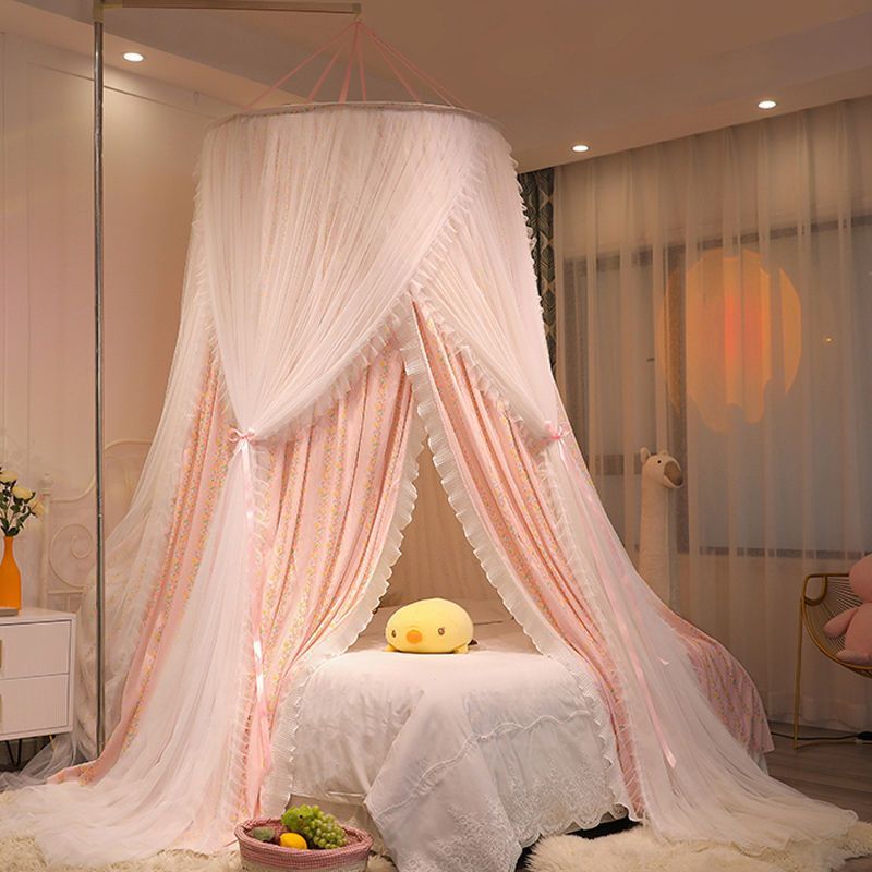Dust-Proof and Light-Blocking Crib Dome Mosquito Net, Princess-Style Hanging Ceiling Bed, Integrated Double Bed, No Installation Required