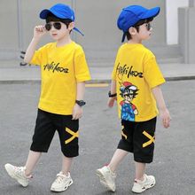 男童夏装套装2025新款夏季儿童短袖t恤运动服男孩薄款两件套童装