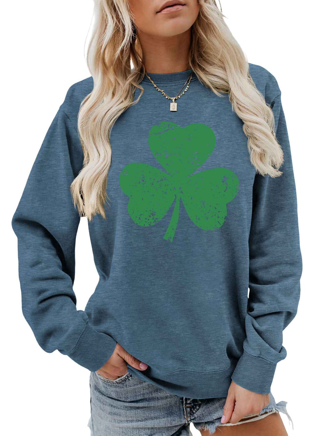 Women's Hoodies Long Sleeve Printing Preppy Style Streetwear Shamrock display picture 19