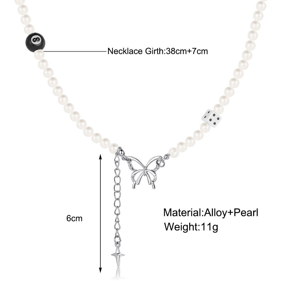 Fashion Butterfly Alloy Beaded Necklace