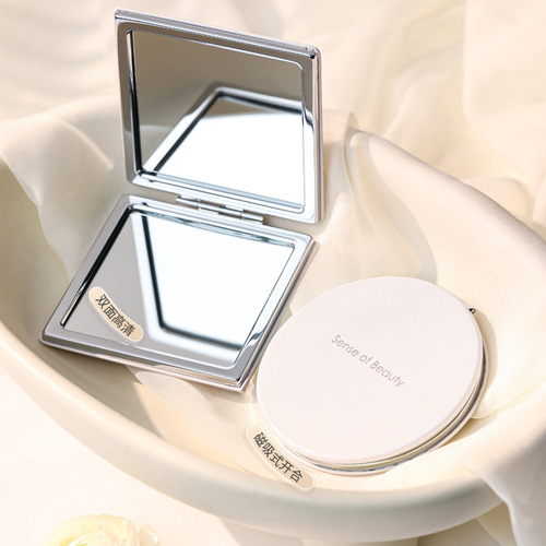 Gudi double-sided small mirror for women to carry mini cosmetic mirror student dormitory portable men's handheld folding mirror