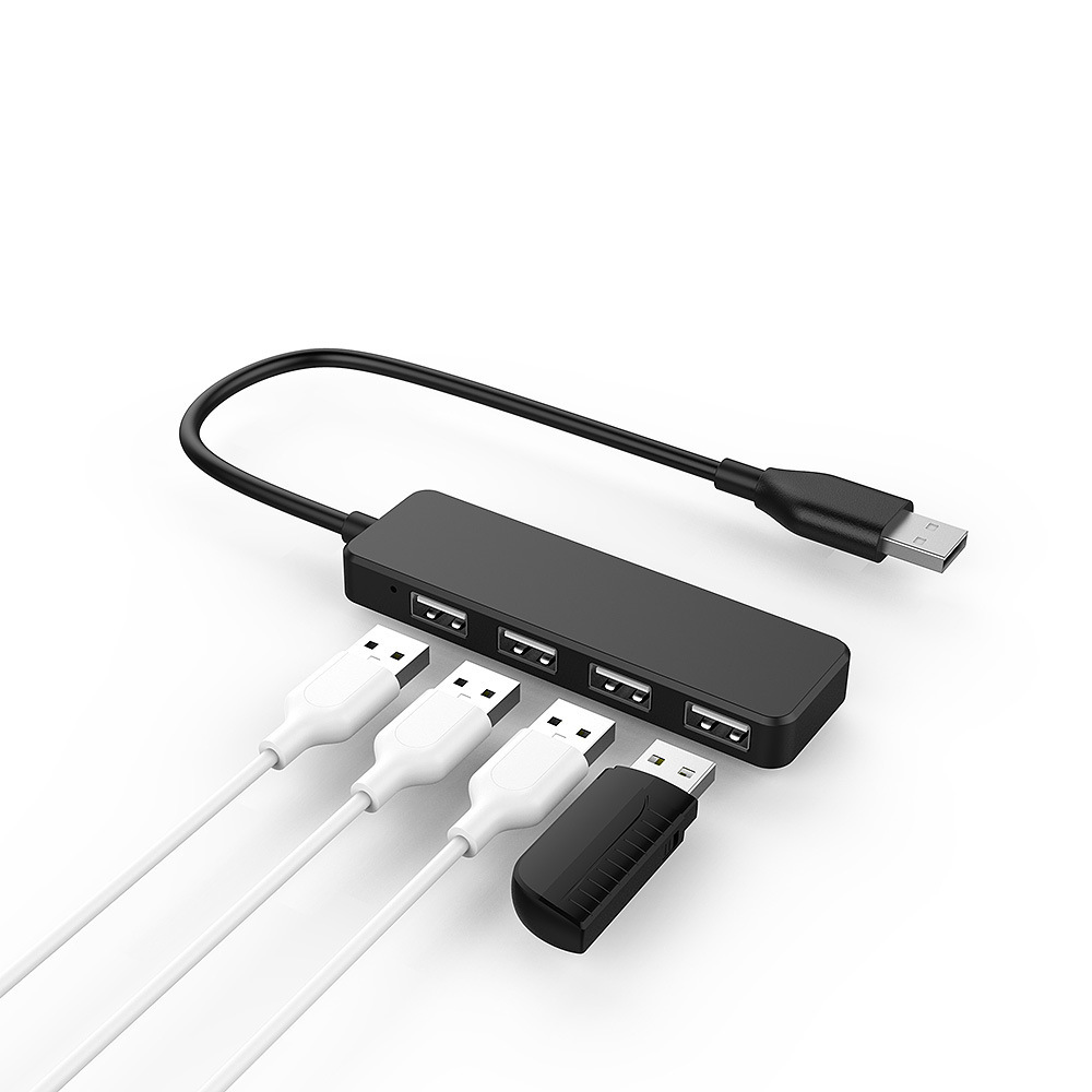 USBHUB One-Pull Quadsplitter Tipo-CUSB - Hub de extensión Negro Multi-Interfaz Multifunción