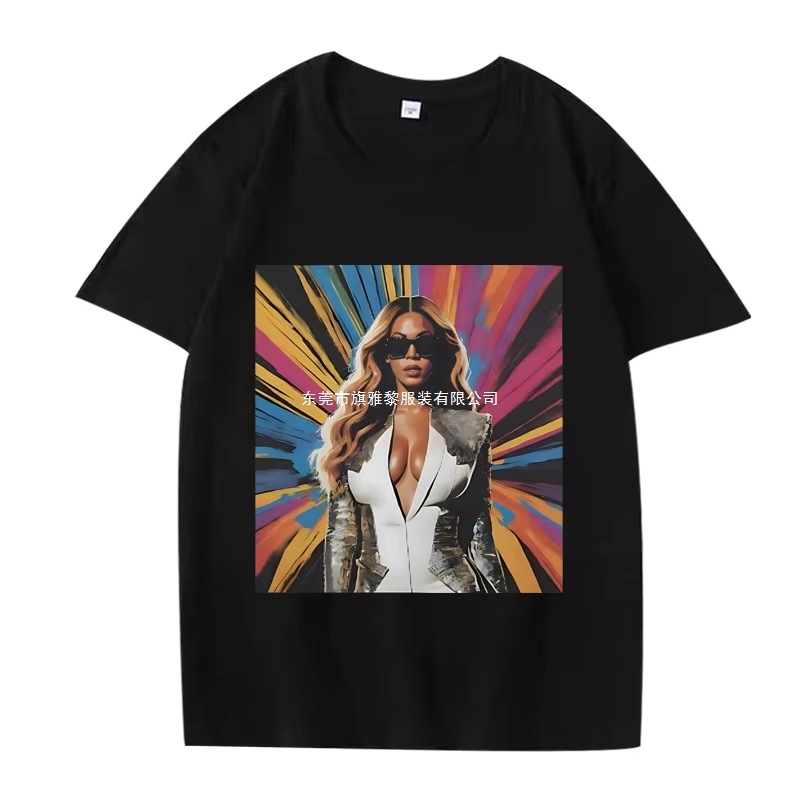 beyonc<e:1>经典T恤男女超大号100%纯棉时尚宽松热销短袖夏季印花