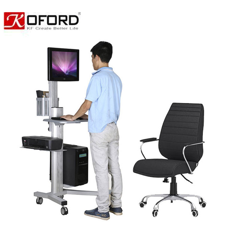 Medical Computer mobile cart bracket height lifting aluminum alloy mobile cart with wheels to sample processing