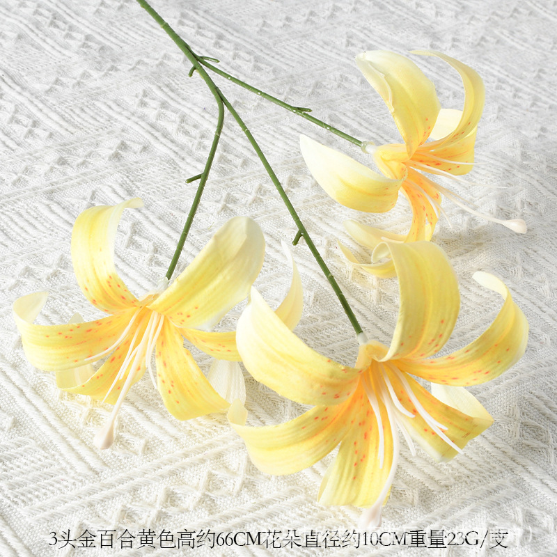ดอกลิลลี่สีเหลืองทอง 3 ดอก