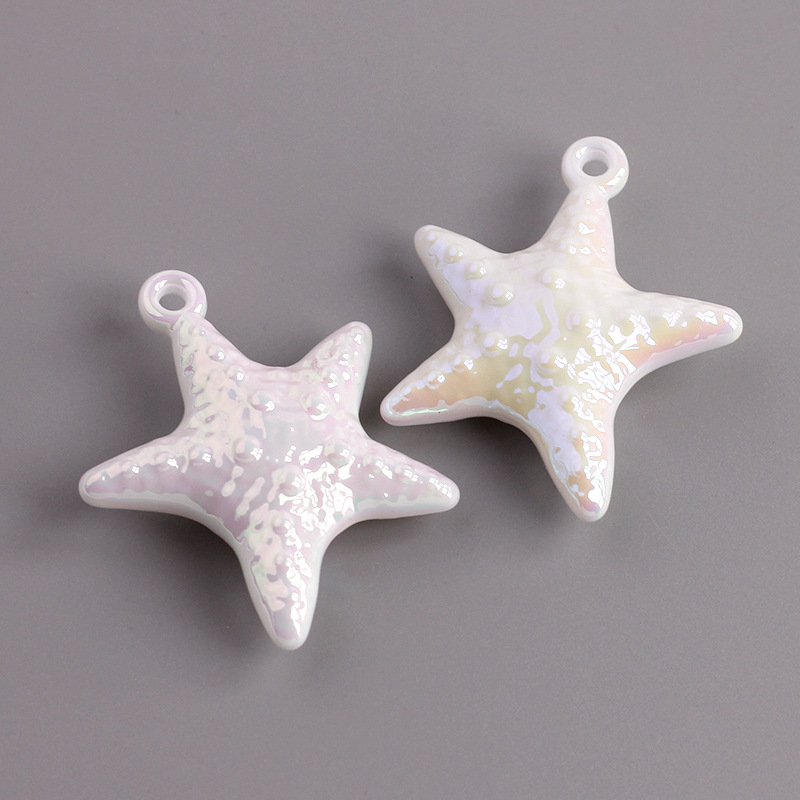 Plating Design 1 Piece Acrylic Starfish Polished Pendant Charms