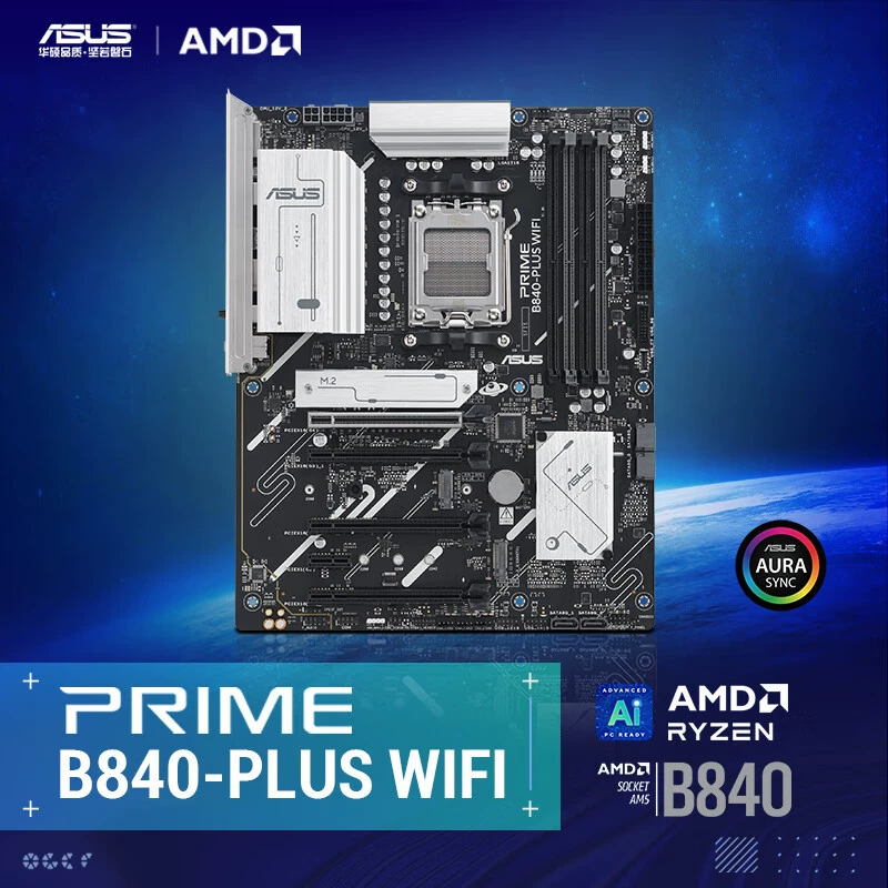 Материнская плата PRIME B840-PLUS WIFI, поддержка процессоров 7800X3D/9800X3D/960