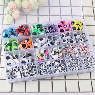 1700pcs/��  ��ͯDIY�������С�۾��N��ɫ���z�ڰ׻���۾�