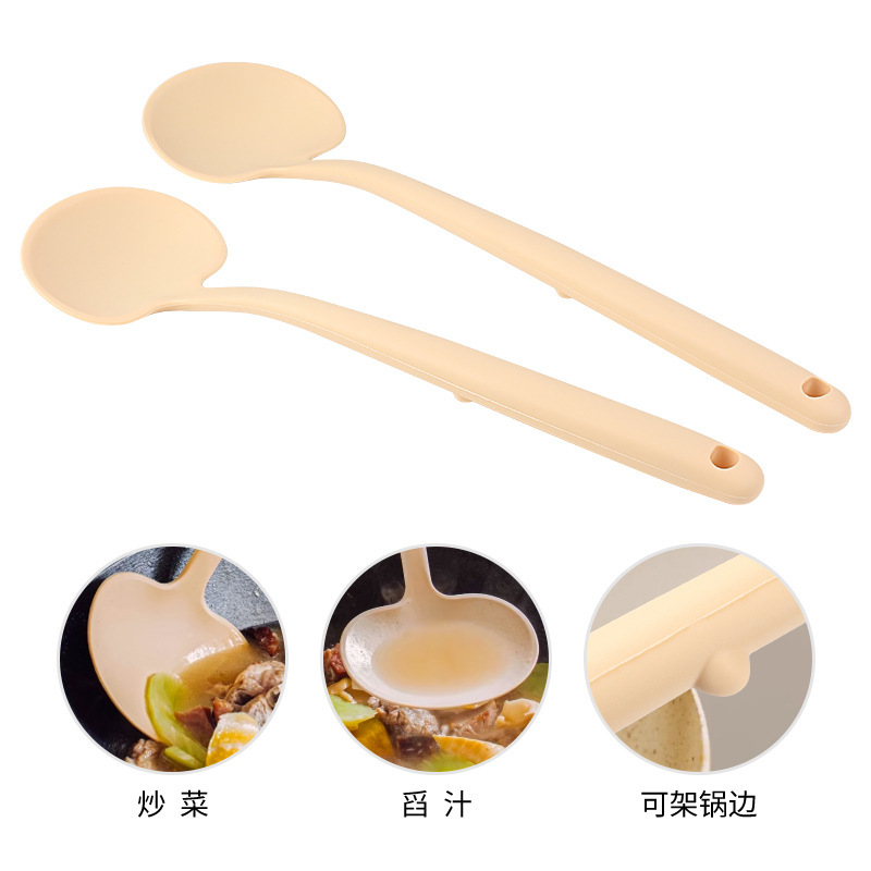 食品グレードの高温耐性シリコーンキノコスパチュラ、オールインワンノンスティックパン専用ロングハンドルキッチンツール|undefined