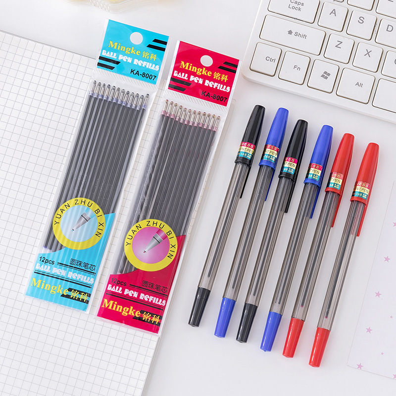 Bullet Tip 0.7mm Ballpoint Pen Refill, Replaceable Pen Refill 8007, Teacher's Red Pen Refill for Grading, Oil-Based