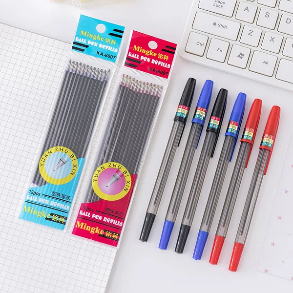 Bullet Tip 0.7mm Ballpoint Pen Refill, Replaceable Pen Refill 8007, Teacher's Red Pen Refill for Grading, Oil-Based