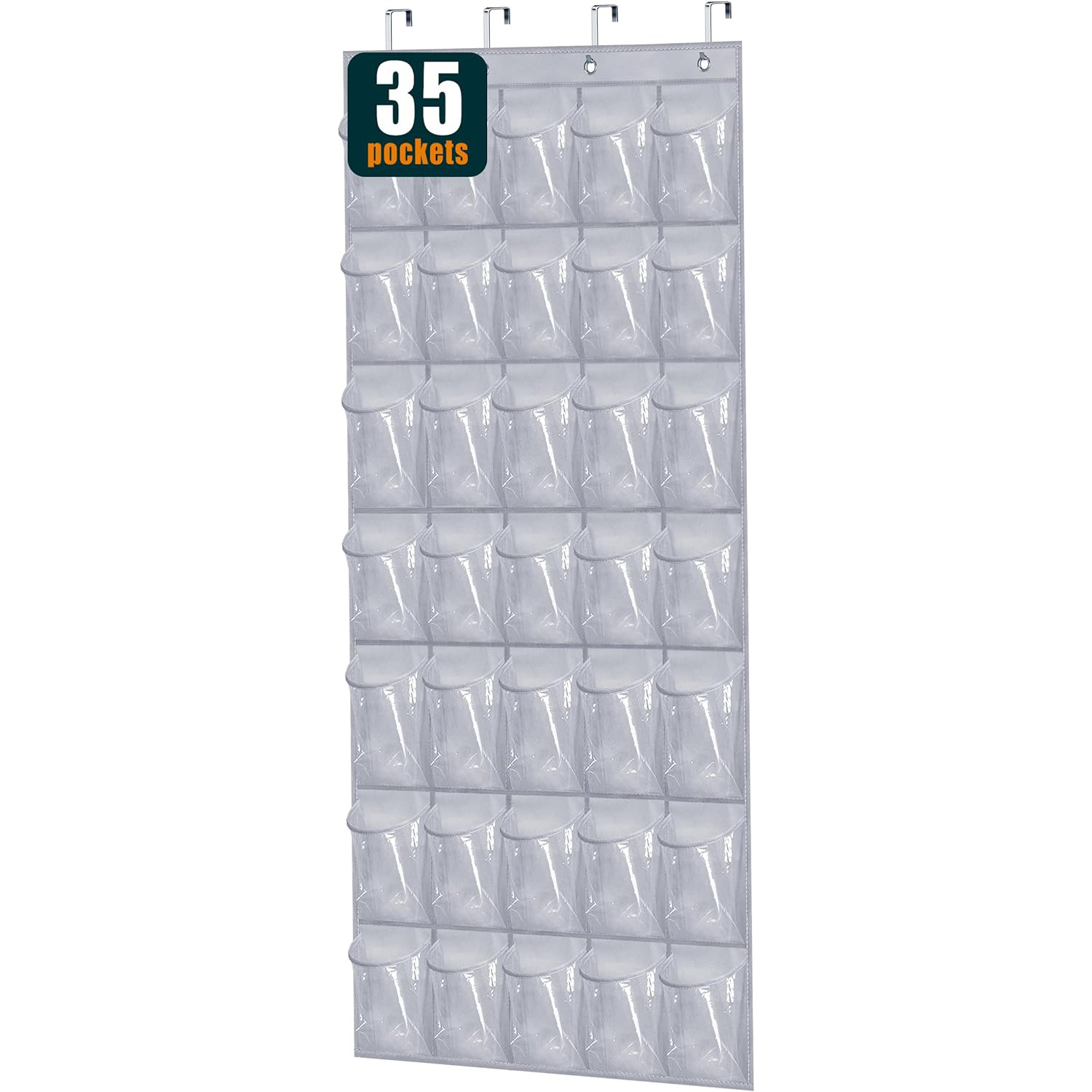 亚马逊同款35格鞋收纳架透明无纺布挂鞋架适用于门网衣橱鞋架挂袋