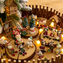 圣诞树脂桌面小摆件圣诞老人雪人麋鹿桌面装饰拍摄桌面道具陈列