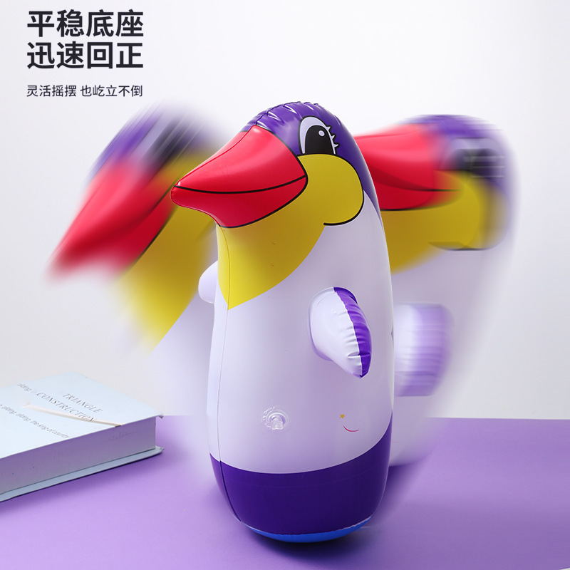 新しい在庫あり小型厚みのある PVC インフレータブルペンギンインフレータブルタンブラー動物漫画ボクシングおもちゃ卸売|undefined