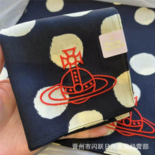 现货出口日本西太后小方巾vi薇薇安土星刺绣波点涂鸦星星丝巾手帕