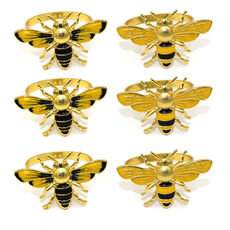 亚马逊新款昆虫餐巾圈小蜜蜂餐巾扣餐巾环合金厂家批发