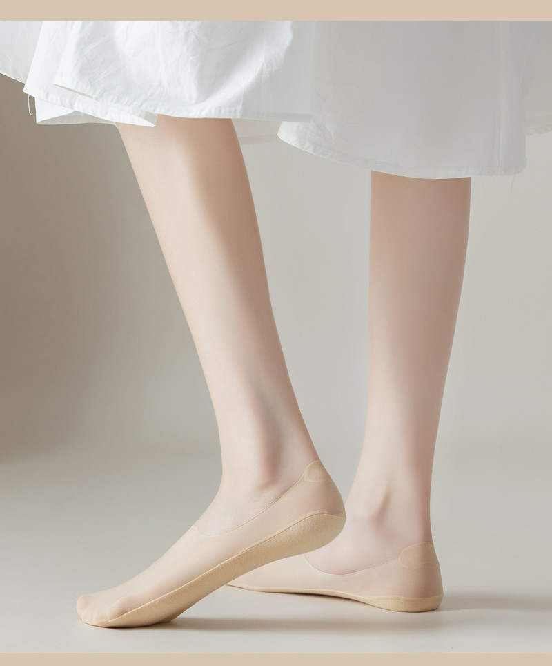 40g Weight Comfort Feel Of Sensation Stockings Lingerie Type Women's Simple Style Solid Color Cotton Ankle Socks A Pair