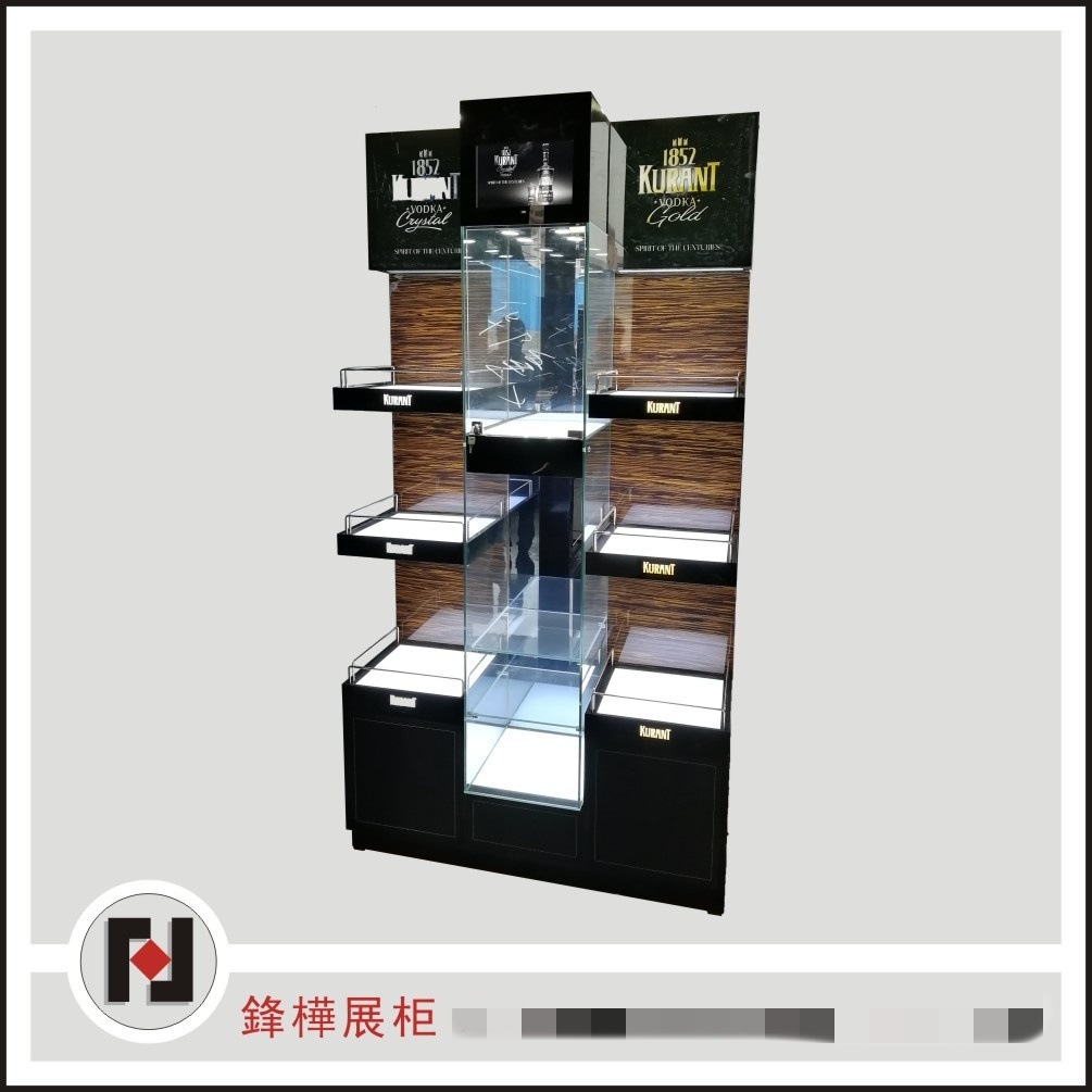 来图做洋酒柜台手机展柜新品手机展台木烤漆数码展示柜