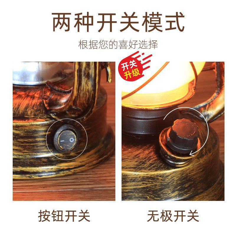 Lámpara de mesa recargable retro atmósfera lámpara decoración lámpara de mesa lámpara de queroseno antiguo al aire libre lámpara de caballo lámpara de guión lámpara fábrica de comercio