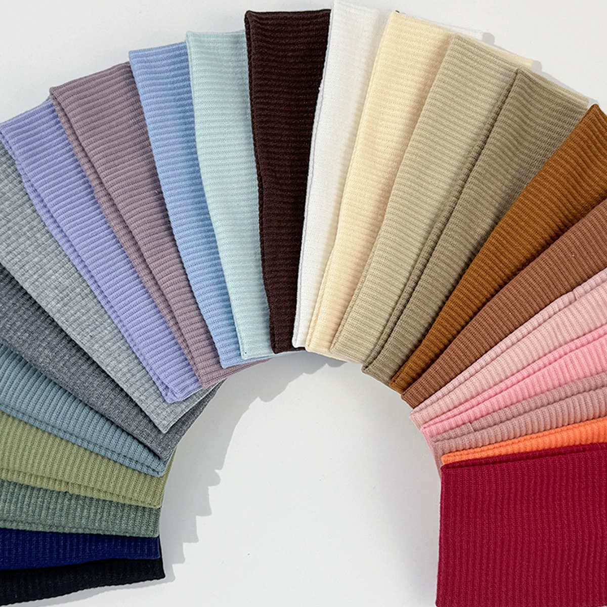 Knitted Elastic Headband, Polyester, 19×9 cm, Lightweight Multicolor Hair Accessory