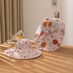 Children's Summer New Cartoon Print Fun Whistle Boy Fisherman Hat Mesh Breathable Girl Sun Hat