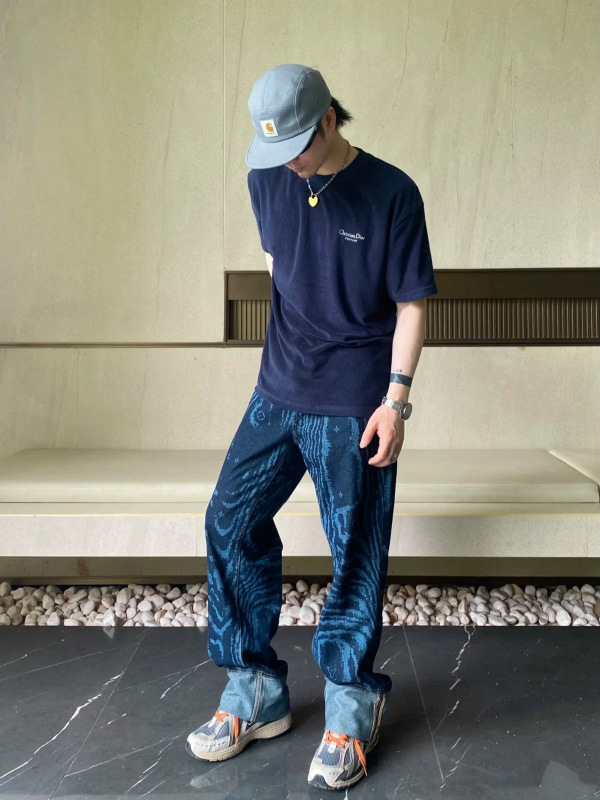 正确版本天花板品质25潮牌新款驴家像素树纹牛仔裤男女同款长裤潮|undefined