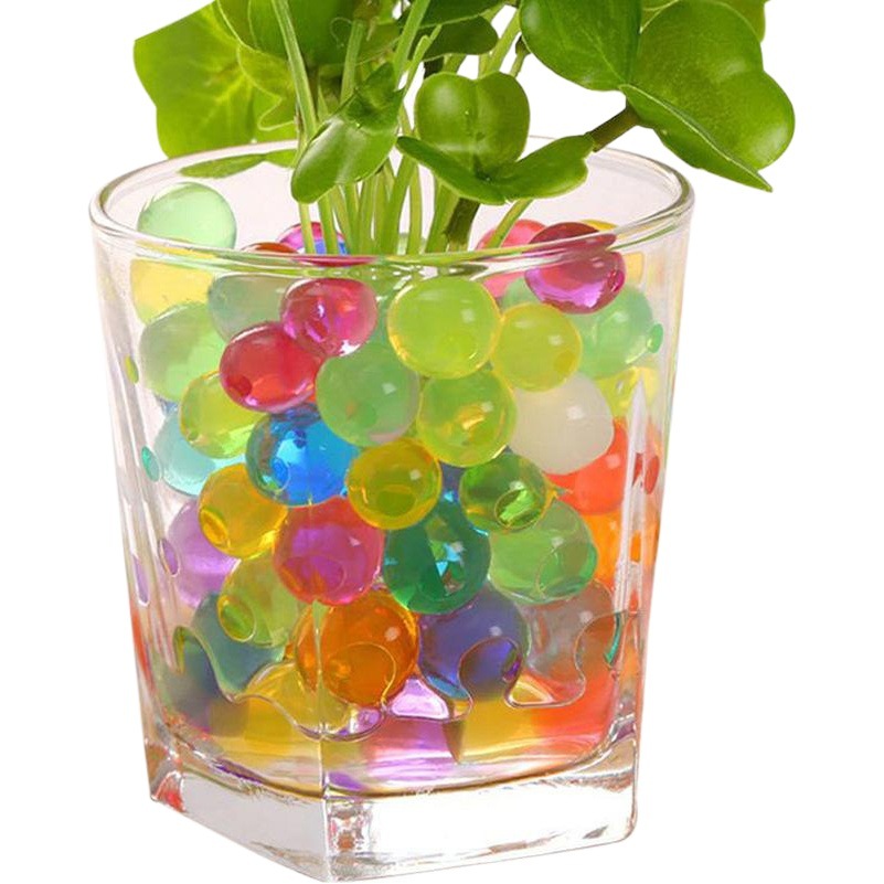 Perlas de cristal absorbentes de agua para cultivo sin suelo, perlas de cristal para sustrato de nutrición, 1000 piezas en bolsa, perlas grandes.