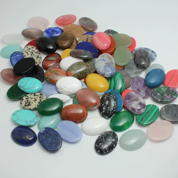 Oval-Shaped Natural Semi-Precious Stone, Lapis Lazuli, Amethyst, Tiger Eye Stone Ring Face, DIY Patch Jewelry Accessories