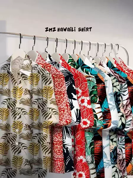 Trendy American-style breathable beachwear for men and women, Hawaiian seaside high-end floral shirt, versatile and popular in Southeast Asia