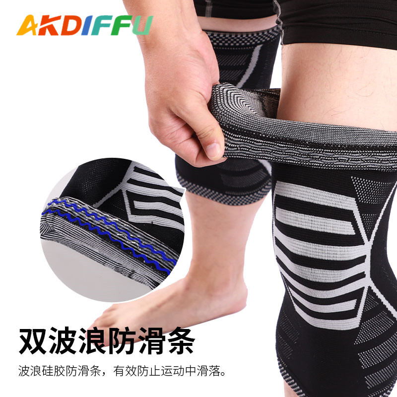 Deportes equipo de protección de punto rodillera de cuatro lados de nylon elástico de la rodilla pad de presión de los deportes de pescado