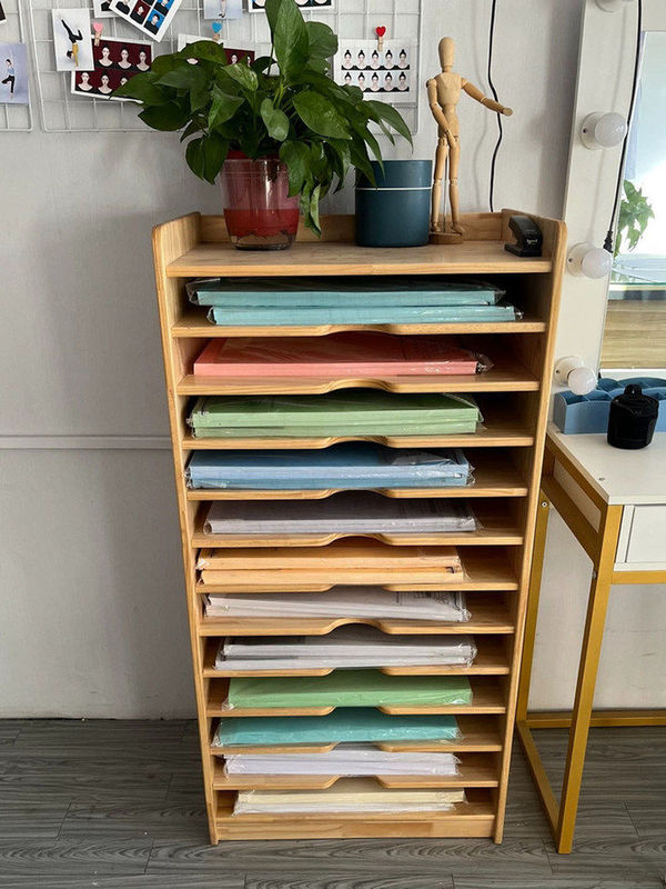 Kindergarten Drawing Paper Storage Cabinet, Cardboard Folding Paper Storage Cabinet, 4K Drawing and Art Room Craft Paper Cabinet, 4K Colored Paper Cabinet