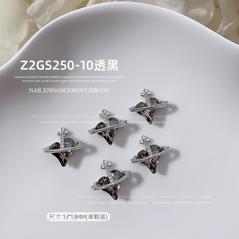 Accesorios de manicura Super Flash Reina Madre corazón torcido aleación decoración del clavo streamer metal flash estrella anillo pegatinas joyería